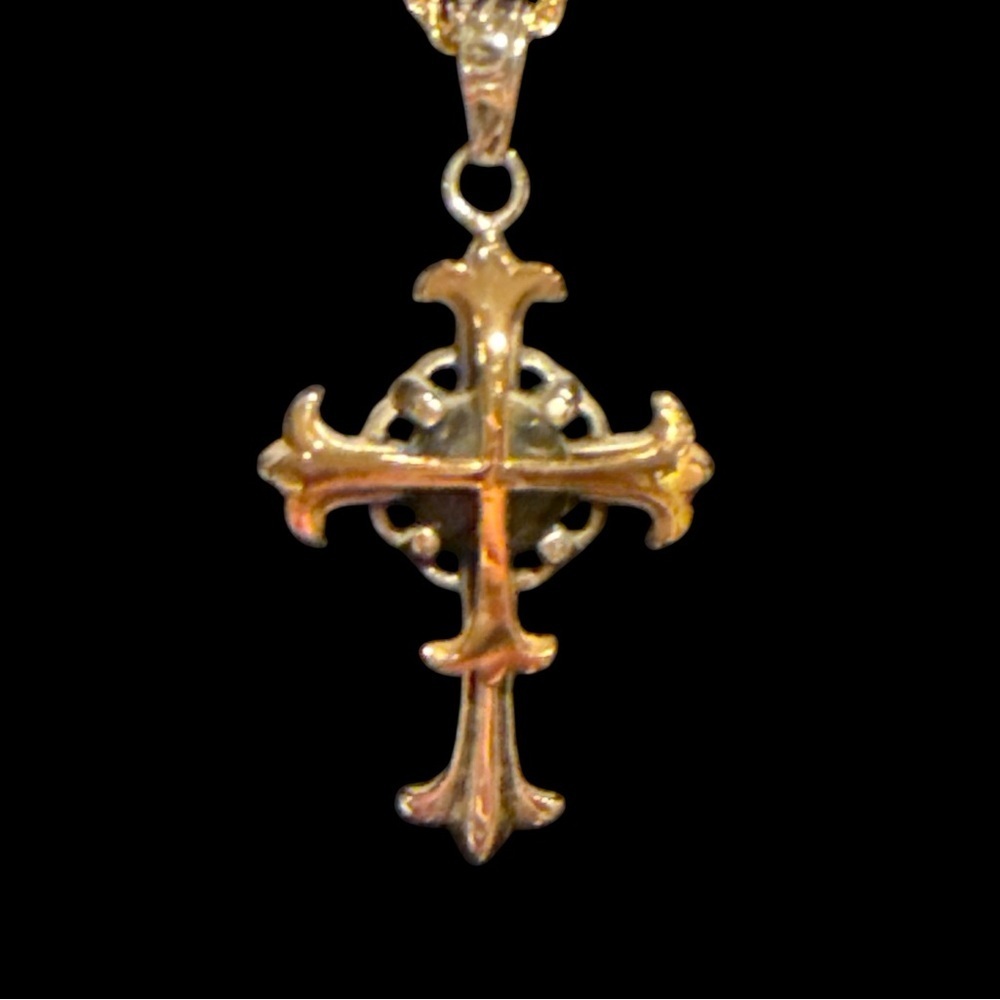Gold and Silver Cross Pendant Necklace